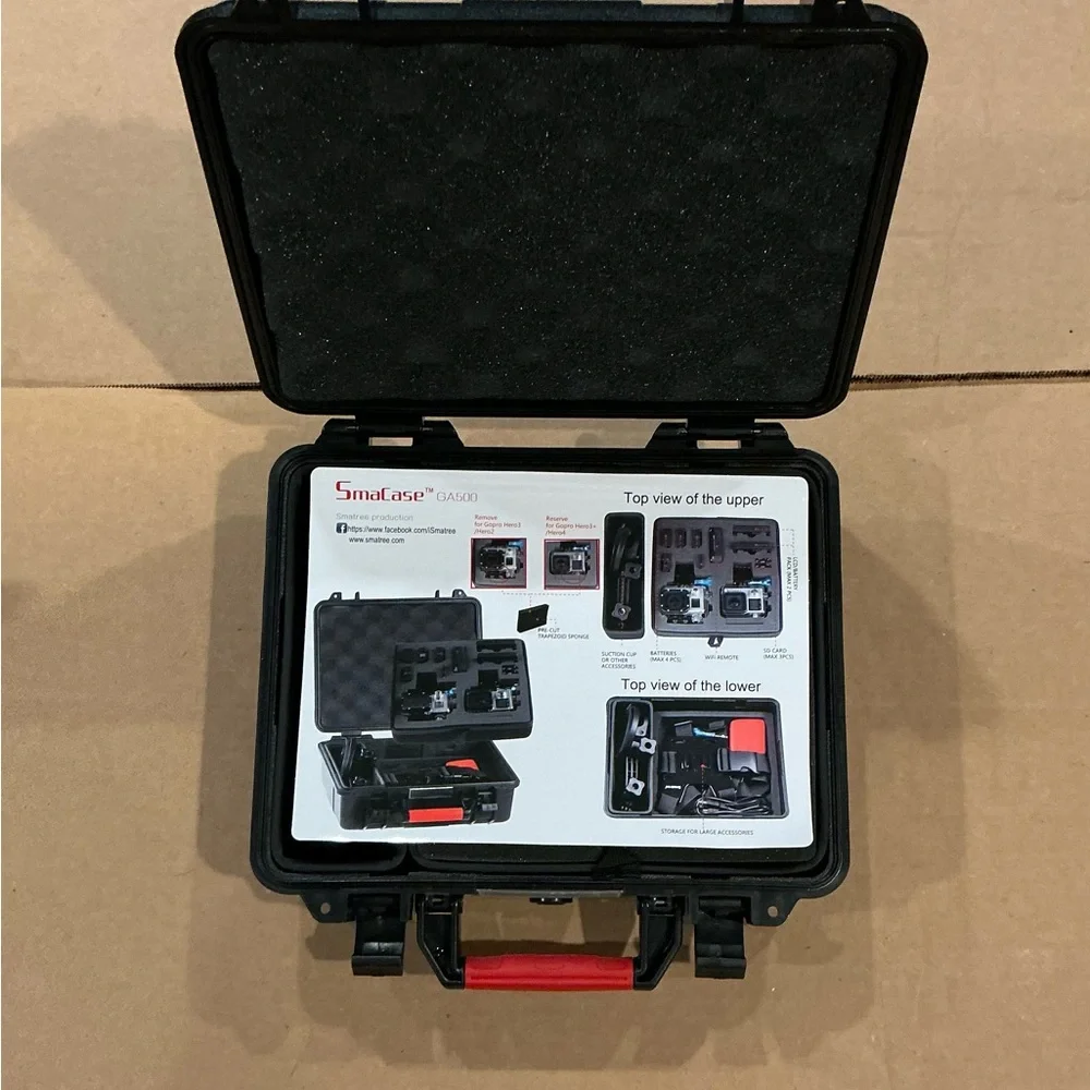 Black Protective Camera Case with Red Handle